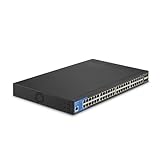 Linksys LGS352C-EU 48-Port Gigabit Managed Netzwerk-Switch mit 4 10G-Uplink-SFP+-Steckplätzen – Smart Ethernet-Hub / Splitter mit Metallgehäuse, Befestigung auf dem Schreibtisch oder an der Wand