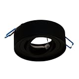 OISE ART STORE Trade Shop - Schwenkbarer Einbaustrahler, rund, 85 mm, LED-Lampen, GU10, GU5.3, Schwarz