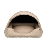 Bjird Hundebett & Hundehütte in einem - Hundehaus mit Dach für kleine und mittelgroße Hunde - Hundehöhle - Hundebox - Hundesofa - Bezug abnehmbar & waschbar - stabiles Hundekorb - 60x 47 cm
