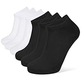 CLOSEMATE 6 Paar Bambus Socken Herren 39-42 43-46 Sneakerscoksen Atmungsaktive Kurzesocken Herrensocken Damensocken 3Schwarz 3Weiß M