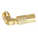 TENYELE 1/4-Zoll-Propan-Anschluss, Winkeladapter, Messing, Umwandlungsarmatur für Camping, Grillen, Grillzubehör, gelbes Messing, Propan-Adapter