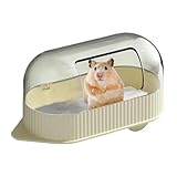Sandkasten für Hamster, transparente Dusche und Katzenstreu für den Ausgrabungsraum | 19,5 x 9,5 x 10,5 cm und Ausgrabungsraum für Eichhörnchen, Schweinchen, Chinchilla und Bär