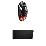 SteelSeries Aerox 5 Wireless - RGB Gaming-Mouse - Federleichtes, wasserabweisendes Design - 9 Tasten - TrueMove Air-Sensor mit 18K DPI QcK XL Performance Speed Gaming-Mauspad 900x400mm