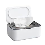 Tücher Dispenser, staubdichte Nassgewebe Box Baby Wipe Halter Große Kapazität Tücher/Tissue Fall mit Feuchtigkeitsdichtung Sicherer Deckel hält Tücher frisch für Zuhause, Büro (grau)