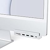 SATECHI USB-C Clamp Hub – USB-C Datenport, USB-A 3.0 Daten, Micro/SD Kartenleser – Für Apple Studio Display und 2021 iMac M1 24 Zoll. Passt Nicht für 2020 iMac und frühere Modelle (Silber)