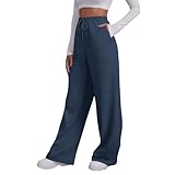 Generisch Damen Jogginghose Einfarbig Lange Hose Locker Geschnitten Mit Elastischem Bund Und Kordelzug Freizeit Trainings Pants Mit Taschen Bequem Gerade Passform Sportlich Alltag Zuhause Spaziergang