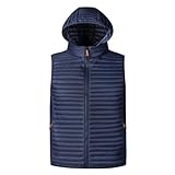 Steppweste Herren Mit Kapuze, Weste Herren Arbeit, Ärmellose Sportweste Kapuzenweste Mit Reißverschluss Warme Gefütterte Übergangswesten Gesteppte Laufweste Lightweight Daunenweste Vest Outerwear