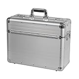 ALUMAXX 45119 Pilotenkoffer BETHA, Piloten Koffer aus glattem Aluminium, Dokumentenkoffer Alu, Aktenkoffer mit Zahlenschloss, Koffer 47 cm, Businesskoffer für 17' Notebooks, Silber, 47 x 38 x 20 cm