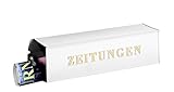 Burg-Wächter Zeitungsrolle mit Metall-Seitendeckel, Briefkastenergänzung, Eckig, Verzinkter Stahl, 808 W, Weiß (ähnlich RAL 9016)