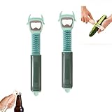 7-in-1 Schäler, Universalschäler mit Reibe und Flaschenöffner, Kartoffelschäler, Pendelschäler, Sparschäler, Gemüseschäler, Küchenhelfer für Obst & Gemüse, spülmaschinengeeignet (2, Grün)