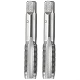 SageFurned Handgewindebohrer für Rechtshänder, geriffelt, Feingewinde, HSS-Material, für Eisen, Stahl, Kupfer, Aluminium, 14/18 mm, Silber (M18 x 1,5 mm)