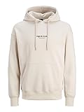 JACK & JONES Herren Hoodie Kapuzenpullover JORVESTERBRO - Relaxed Fit S-XXL, Größe:L, Farbe:Moonbeam 12241687