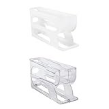 MagiDeal 2 Pcs Rack Rolling Ei Spender für Kichen Schrank Hause 3 Tier