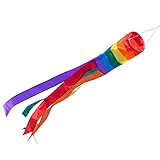 CIM Windsack - 100 Rainbow - UV-beständig und wetterfest - Ø11cm, Länge: 100cm - inkl. Kugellagerwirbelclip