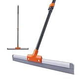 CLEANHOME Wasserschieber Bodenabzieher Dusche Mit Teleskopisch Stiel 112-138cm,Neuer Abzieher Dusche Boden Wasser Wischer Duschabzieher Silikon(Orange Grau)