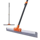 Wasserschieber Bodenabzieher Dusche Mit Teleskopisch Stiel 112-138cm, CLEANHOME Neuer Abzieher Dusche Boden Wasser Wischer Duschabzieher Silikon(Orange Grau)