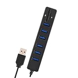 ASHATA USB 2.0-Hub mit 3/6 Anschlüssen, Hochgeschwindigkeits-2-in-1-SD-TF-Kartenleser für Laptop-Computer, Vakuum-Hubsv-Adapter mit Mehreren Anschlüssen (ASHATAQV0kMHg-B-8)