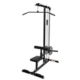 Fitvids LAT-Maschine mit hoher und niedriger Seilzugstation, Latzug- und Ruderzugmaschine, LAT-Turm mit Verstellbarer Beinstütze für Heim-Fitnessstudio, Rückenübung