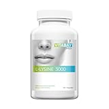 Vitabay L Lysin Kapseln Hochdosiert - 100 VEGAN & LABORGEPRÜFT Aminosäure L-Lysin Kapseln mit 2250mg L- Lysine L lysin Lysin Hochdosiert llysin L-Lysin hochdosiert L Lysine L-Lysine L- Lysin L -Lysin