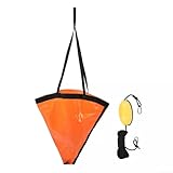 Drivstraw Drift Anker für Kanu Angelboot mit Boje Set, Schwerlast PVC Seeanker für Motorboote, Segelboote, Schlauchboote und Motorboote, Orange und Schwarz (S)