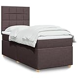 Juroupi Boxspringbett mit Matratze Dunkelbraun 90x190 cm Bett Boxspringbett Bett Mit Matratze Polsterbett Schlafzimmer MöBel Stoff - 3293438