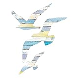 IMIKEYA 3 Stück Teiliges Holz Seemöwe Wandkunst Mediterrane Wanddekoration Holz Wandplatte im Küstenstil Wandhänger für Wohnzimmer Schlafzimmer