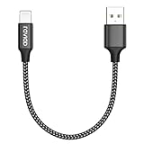RAVIAD iPhone Ladekabel Kurz, 50CM Lightning Kabel MFi Zertifiziert Nylon iPhone Kabel Kompatibel für iPhone 14 13 12 11 Pro Max Mini XS XR X SE 2020 8 8 Plus 7 7 Plus 6s 6 5s 5- Schwarz