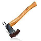 Xforst Axt Beil Hammeraxt Mauererhammer, mit Hickory Stiel 0,95Kg 39cm Modell AH800
