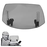 Tissting Motorrad Windabweiser Aufsatz, Verstellbare Clip On Windschild Spoiler 29 x 22 cm ABS Grau Motorrad Windschutzscheibe Erweiterung für MT07 MT09 MT10 R1 R3 FZ6 TMAX530 TMAX 500
