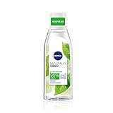 NIVEA NATURALLY GOOD Frisches Tonikum, 200 ml, Gesichtswasser angereichert mit Bio-Grüntee-Extrakt, Reinigungslotion für alle Hauttypen