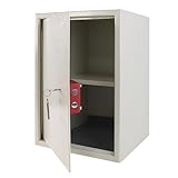 Suusolny Tresor Safe Möbeltresor Feuerfest & Wasserdicht (35x31x50 cm - XL) mit 2 Schlüsseln Geldschrank für Bargeld, Schmuck, Medikamente Möbeltresor als Wand- oder Bodensafe – Beige