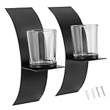 2er-Pack Wandkerzenhalter, eiserner Wandkerzenleuchter mit 3D-Bogenfach, dekorativer wandhängender Kerzenhalter für Schlafzimmer, Küche, Badezimmer und Heimdekoration