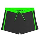 AYESY Badehose Jungen，Badeshorts Kinder mit Gefüttert Elastischer Bund Schwimmhose Schnelltrocknend Sommer Strand Boardshorts Schwimmshorts für Junge 7-14 Jahre (Schwarz-152)