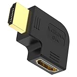 VCELINK 8K HDMI Winkelstecker, HDMI 90 Grad Winkel, HDMI 2.1 Kabel Abgewinkelt Stecker auf Buchse, 8K@60Hz / 4K@120Hz, eARC, HDR, Dolby für Wandmontage TV/Laptop/Roku Stick/PS5