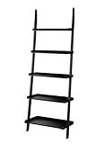 Marcel Mission Stil Schwarz Finish 5-stöckig Leiter Bücherregal Regal
