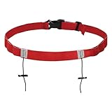 TRIWONDER Triathlon Startnummernband Laufgürtel mit Nummernhalter, 6 Ring Running Belt, Bauchtasche Gürteltasche für Triathlon, Marathon, Laufen, Radfahren (03 Rot)