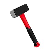 C&T Fäustel 1500g,Feustel-Hammer,Schwere Hammer,Sledgehammer, verstärkte Kopf-Schaft-Verbindung zum Einschlagen von Vollnägeln,Komfortabler Fiberglas-Stiel
