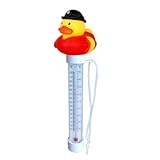 Schwimmende Schwimmbadthermometer – Digitale Thermometer Niedliches Entendesign, Schwimmendes Wassertemperaturmesser, Poolspa Teichthermometer, Großes, leicht lesbares Display | Für Außenpool Ho