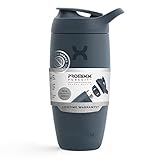 Promixx Shaker Bottle – Premium Protein Shaker Flasche für Supplement Shakes – Easy Clean, Edelstahlbecher (550 ml, Mitternachtsblau)