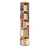TyochiAki Drehbarer Bücherregal mit 5 Etagen 45 * 45 * 160cm Bodenstehendes Bücherschrank um 360° Drehbar Aufbewahrungsregal für Schlafzimmern Wohnzimmern