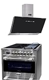 Kaiser Induktions-Standherd HC 93691 IR, Elektro Standherd 90 cm, 5 Kochzonen, Selbstreinigung, 115 L + AT 9430 F ECO Dunstabzugshaube 90cm