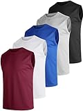 UEEKO Tank Top Herren 5er Pack - Sport Unterhemd Ärmellos, Atmungsaktiv Schnelltrocknend für Laufen Funktionsshirt, M