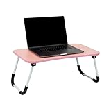 Mind Reader Lap Desk, Laptop Stand, Bed Tray, Couch Table Collapsible, Portable, Folding Legs, 23.5' L x 13.75' W x 10.5' H, Plastic, Pink
