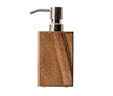 OXOAMP Seifenspender Seifenspender aus Walnussholz mit Edelstahl-Pumpkopf, manueller Pumpspender, Badezimmer-Set, Arbeitsplatte, 200 ml Badezimmer