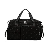 Sporttasche, Reisetasche, 48 cm, Oxford-Stoff, Tragetasche mit Schuhfach und Nass-/Trockentrennung, ideal für Schwimmen, Yoga, Wochenendausflüge, Reisen und tägliche Aktivitäten, Schwarz , Refer to