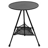 Porgeel Gartentisch 15 '' runder Klappgartentisch mit Maschspeicher 13, 822 Zoll Höhe für die Terrasse im Außenbalkon verstellbar