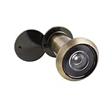 Messing Türspion mit Sichtschutz 220° Weitwinkel Optische Glaslinsen Bohrloch Durchmesser 16mm Messing Spion mit Bohrer Einstellbare Länge Türspion für 35-60mm Dicke Türen,Bronze