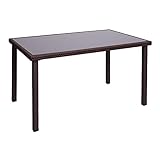 PROREGAL Poly-Rattan Tisch HxBxT 71x120x75cm Braun Gartentisch Balkontisch
