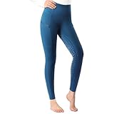 Harrison Howard Damen Vollbesatz Silikon Grip Reithose Reithose Hohe Taille Leggings für Damen, Türkis, Blau, X-Groß
