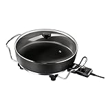 Princess Multi Wonder Chef Elektropfanne - 35cm Ø Bratfläche, 5,4 Liter Fassungsvermögen, 1800 Watt, regelbare Heizstufe, inkl. 2 Holzspatel, 0,9 m Kabelzuleitung, 162367, schwarz, 01.162367.01.500